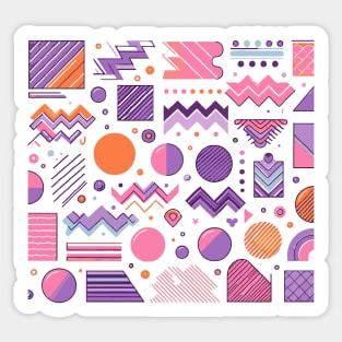 Pink Purple Blue 80s Retro Geometric Pattern Sticker